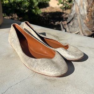 Via Spiga gold leather ballet flats